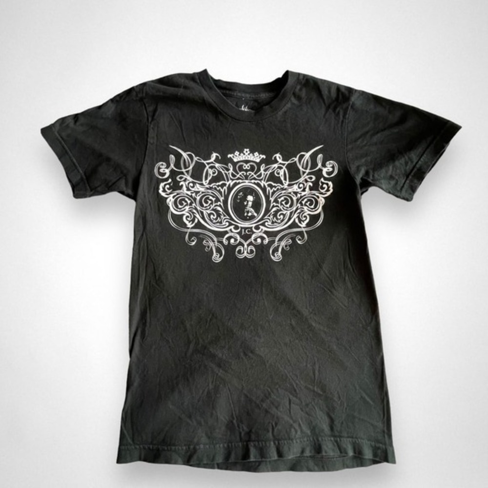 Rare Johnny Cash Black T-Shirt by Something Sacred “JC” Size Small